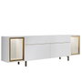 Hanah Home Soporte de TV Zenith Blanco y Dorado